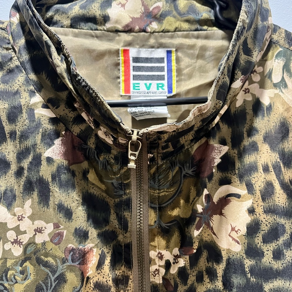 Vintage leopard print 80s 100% silk‎ bomber oversize jacket Size 3X - Picture 4 of 9